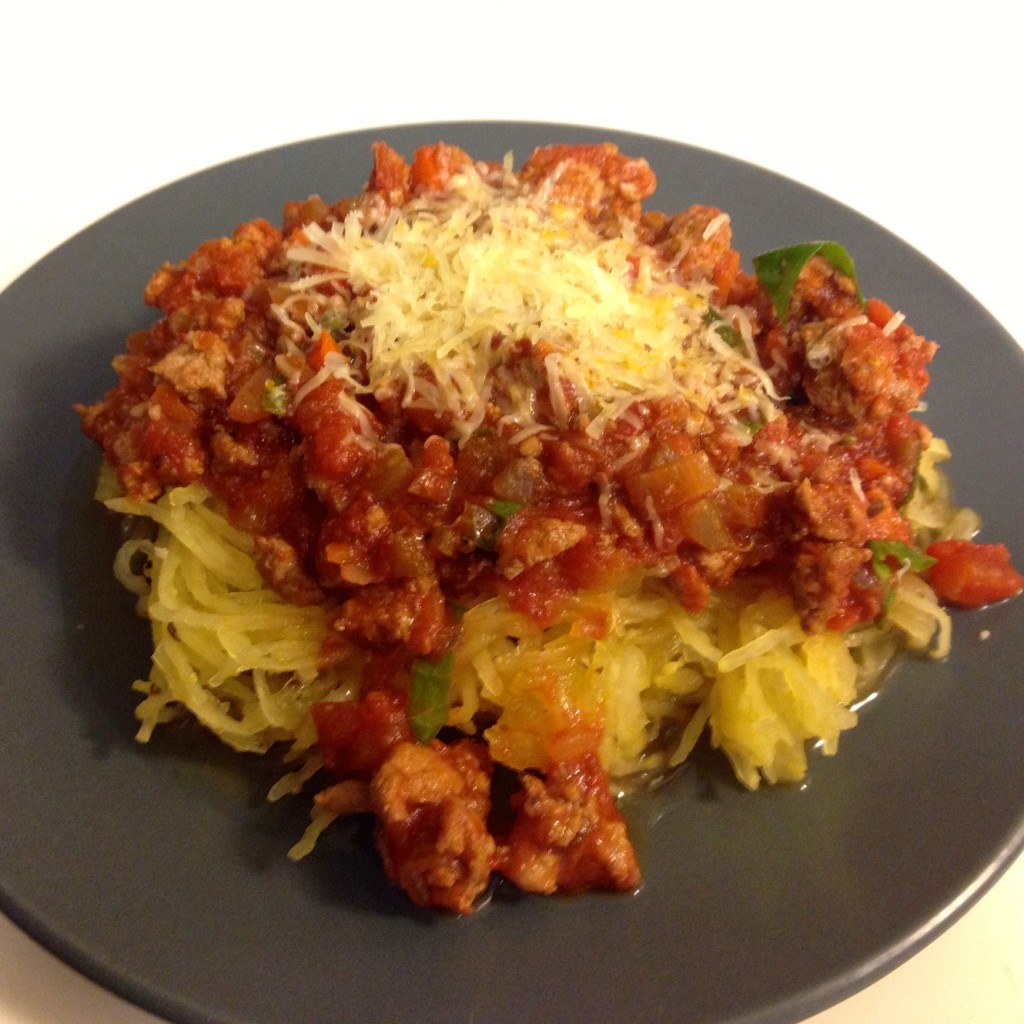 Spaghetti Squash with Meat Ragu