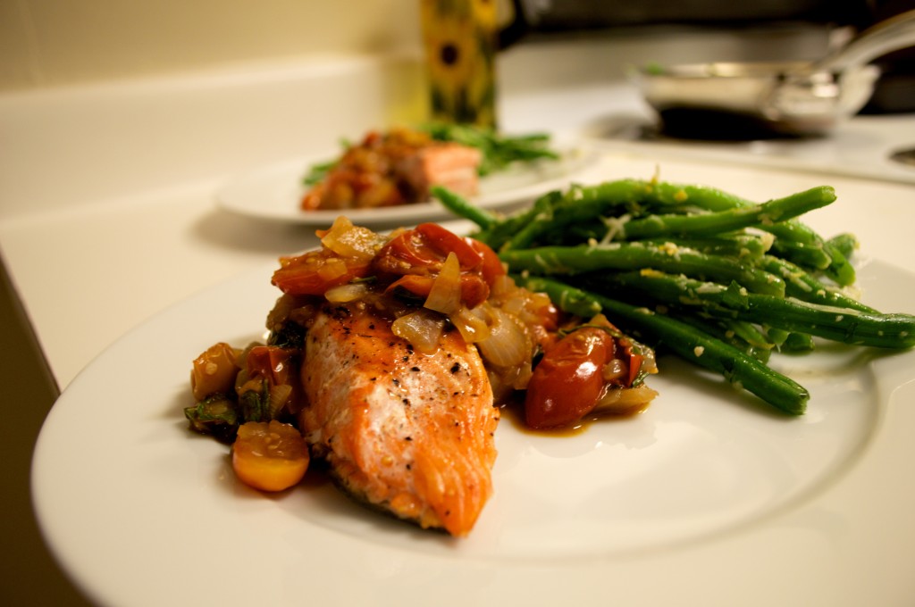 Salmon and Cherry Tomatoes